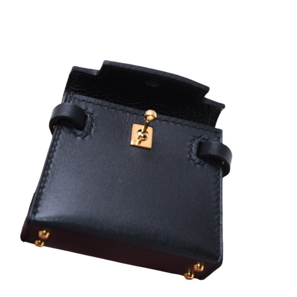 新品未使用品 HERMES エルメス Kelly Charm ケリーチャーム バッグ チャーム Y刻印 ブラック ノアール ゴールド金具 希少 中古 4a008874