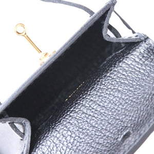 新品未使用品 HERMES エルメス Kelly Charm ケリーチャーム バッグ チャーム Y刻印 ブラック ノアール ゴールド金具 希少 中古 4a008874