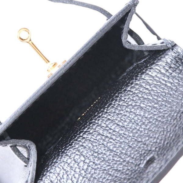 新品未使用品 HERMES エルメス Kelly Charm ケリーチャーム バッグ チャーム Y刻印 ブラック ノアール ゴールド金具 希少 中古 4a008874