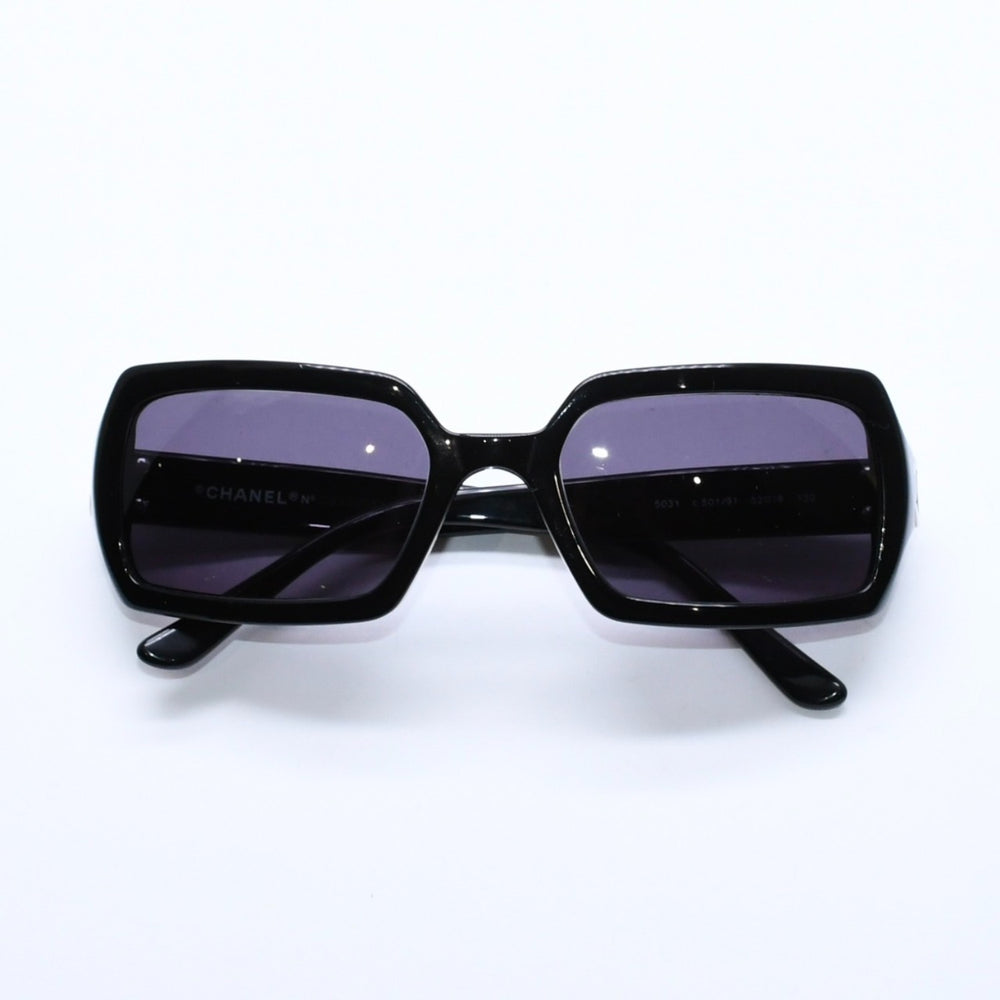 CHANEL シャネル サングラス アイウェア 5031 c.501/91 サイズ52□18 130 ココマーク ブラック 美品 中古 4a008437