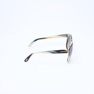 極美品 TOM FORD トムフォード クリストファー サングラス TF279 62F アセテート イエロー ホワイト ゴールド金具 サイズ53◻︎23 中古 4a008495