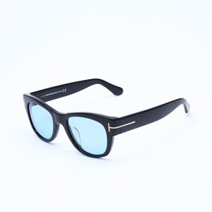 極美品 TOMFORD トムフォード サングラス Cary カリー TF58-F イタリア製 アセテート ブラック ブルー ゴールド金具 サイズ52◻︎20 中古 4a008523