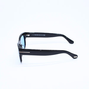 極美品 TOMFORD トムフォード サングラス Cary カリー TF58-F イタリア製 アセテート ブラック ブルー ゴールド金具 サイズ52◻︎20 中古 4a008523