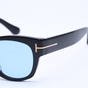 極美品 TOMFORD トムフォード サングラス Cary カリー TF58-F イタリア製 アセテート ブラック ブルー ゴールド金具 サイズ52◻︎20 中古 4a008523