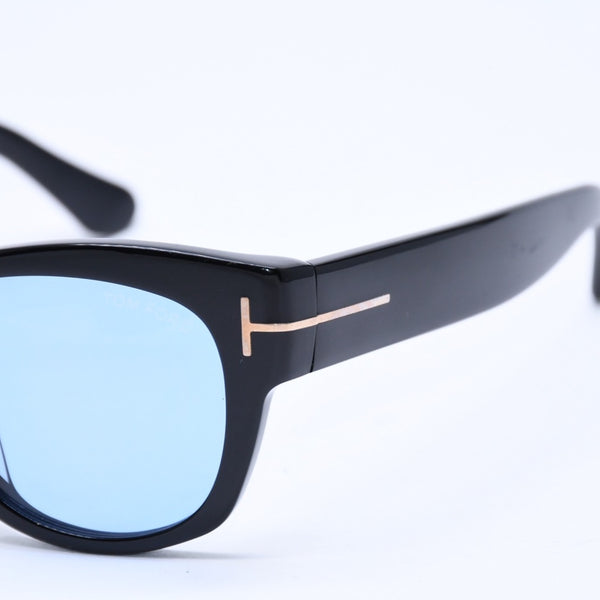 極美品 TOMFORD トムフォード サングラス Cary カリー TF58-F イタリア製 アセテート ブラック ブルー ゴールド金具 サイズ52◻︎20 中古 4a008523