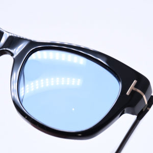 極美品 TOMFORD トムフォード サングラス Cary カリー TF58-F イタリア製 アセテート ブラック ブルー ゴールド金具 サイズ52◻︎20 中古 4a008523