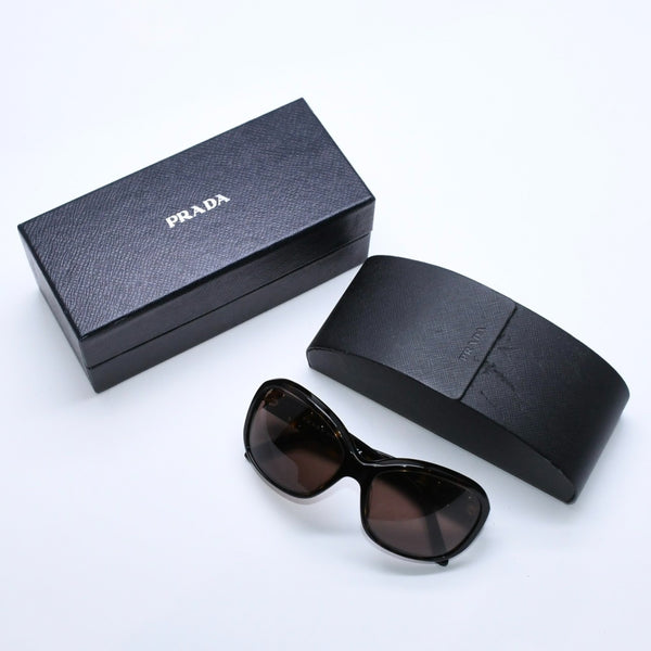 極美品 PRADA プラダ Sunglasses サングラス アイウェア SPR 10M-A サイズ59◻︎16 ブラウン ゴールド金具 中古 4a008527