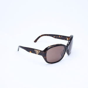 極美品 PRADA プラダ Sunglasses サングラス アイウェア SPR 10M-A サイズ59◻︎16 ブラウン ゴールド金具 中古 4a008527