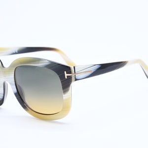 極美品 TOM FORD トムフォード クリストファー サングラス TF279 62F アセテート イエロー ホワイト ゴールド金具 サイズ53◻︎23 中古 4a008495