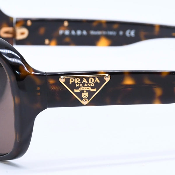 極美品 PRADA プラダ Sunglasses サングラス アイウェア SPR 10M-A サイズ59◻︎16 ブラウン ゴールド金具 中古 4a008527