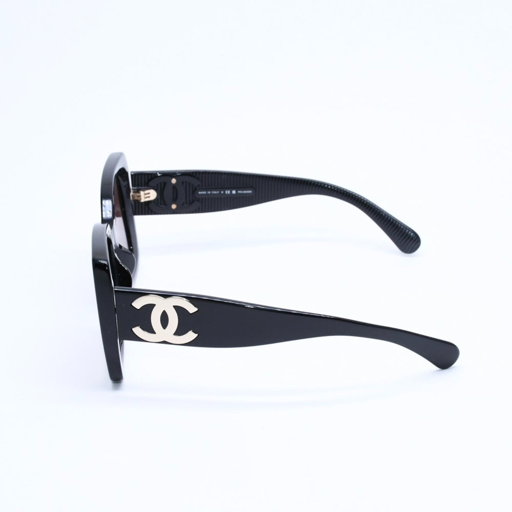 極美品 CHANEL シャネル サングラス ココマーク 5494-A イタリア製 アセテート ブラック ゴールド金具 サイズ53□18 140 中古 4a008508