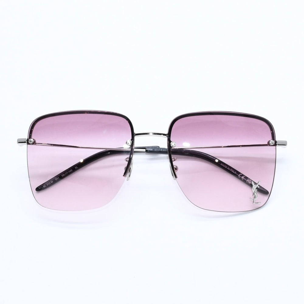極美品 YVES SAINT LAURENt イヴサンローラン サングラス グラデーションレンズ SL312M ピンク ブラック シルバー金具 サイズ58-17 145 中古 4a008531