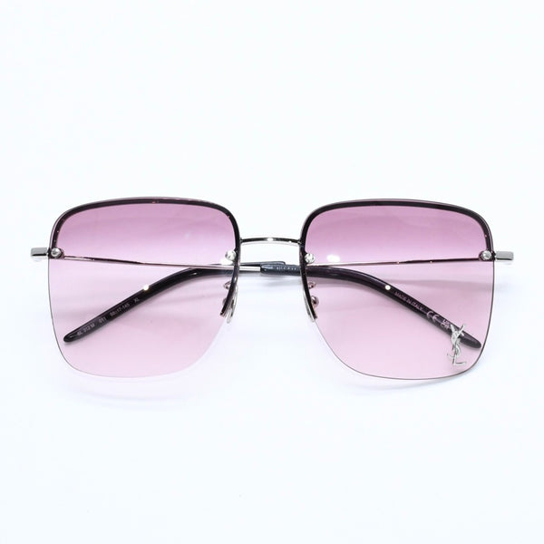 極美品 YVES SAINT LAURENt イヴサンローラン サングラス グラデーションレンズ SL312M ピンク ブラック シルバー金具 サイズ58-17 145 中古 4a008531