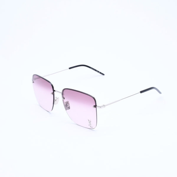 極美品 YVES SAINT LAURENt イヴサンローラン サングラス グラデーションレンズ SL312M ピンク ブラック シルバー金具 サイズ58-17 145 中古 4a008531