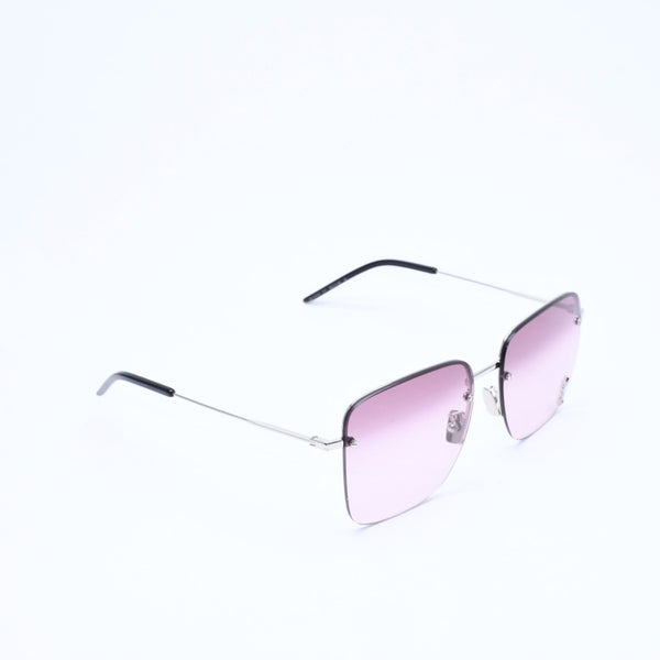 極美品 YVES SAINT LAURENt イヴサンローラン サングラス グラデーションレンズ SL312M ピンク ブラック シルバー金具 サイズ58-17 145 中古 4a008531