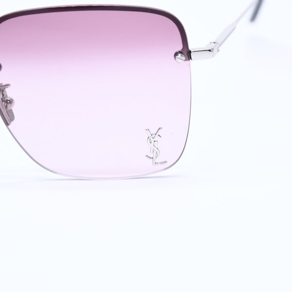 極美品 YVES SAINT LAURENt イヴサンローラン サングラス グラデーションレンズ SL312M ピンク ブラック シルバー金具 サイズ58-17 145 中古 4a008531