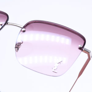 極美品 YVES SAINT LAURENt イヴサンローラン サングラス グラデーションレンズ SL312M ピンク ブラック シルバー金具 サイズ58-17 145 中古 4a008531