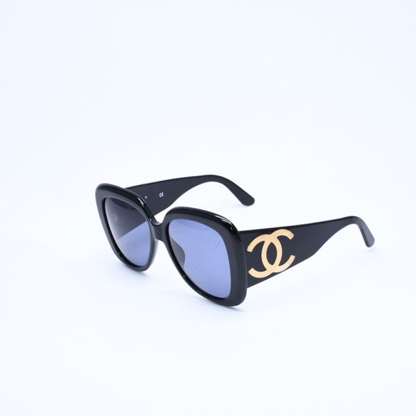 CHANEL シャネル サングラス アイウェア 05254 94305 ココマーク ブラック ゴールド プラスチック 美品 中古 4a008509