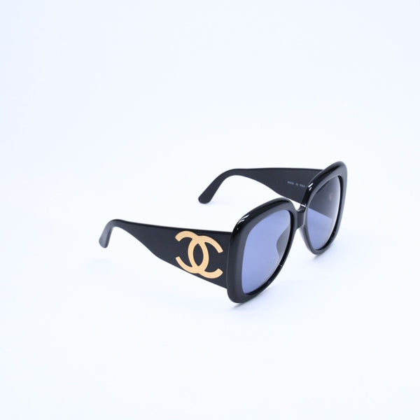 CHANEL シャネル サングラス アイウェア 05254 94305 ココマーク ブラック ゴールド プラスチック 美品 中古 4a008509