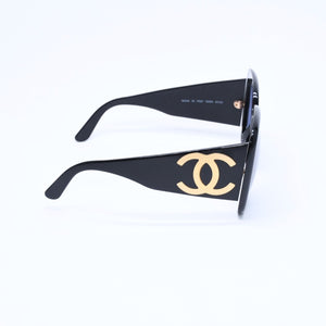 CHANEL シャネル サングラス アイウェア 05254 94305 ココマーク ブラック ゴールド プラスチック 美品 中古 4a008509