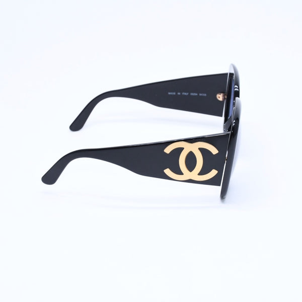 CHANEL シャネル サングラス アイウェア 05254 94305 ココマーク ブラック ゴールド プラスチック 美品 中古 4a008509