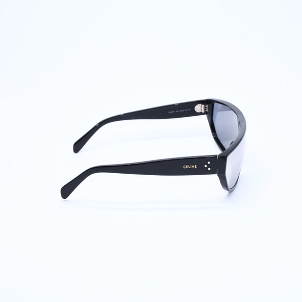 極美品 CELINE セリーヌ スクエア サングラス メガネ CL401951 イタリア製 アセテート ブラック シルバー サイズ143◻︎0 中古 4a008530