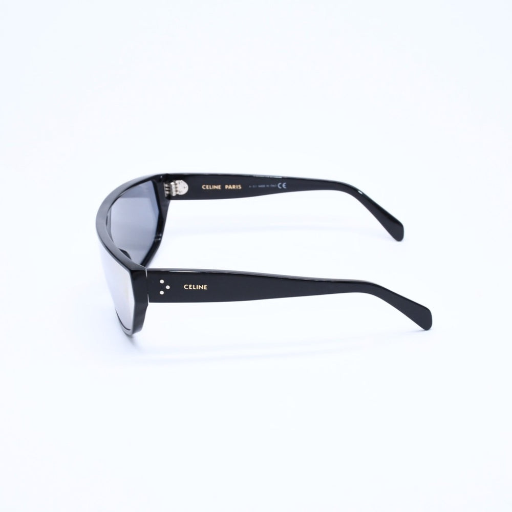 極美品 CELINE セリーヌ スクエア サングラス メガネ CL401951 イタリア製 アセテート ブラック シルバー サイズ143◻︎0 中古 4a008530