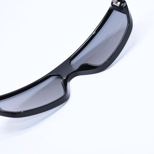 極美品 CELINE セリーヌ スクエア サングラス メガネ CL401951 イタリア製 アセテート ブラック シルバー サイズ143◻︎0 中古 4a008530