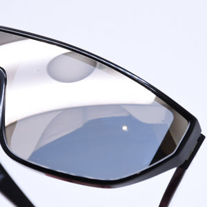 極美品 CELINE セリーヌ スクエア サングラス メガネ CL401951 イタリア製 アセテート ブラック シルバー サイズ143◻︎0 中古 4a008530