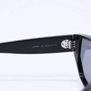 極美品 CELINE セリーヌ スクエア サングラス メガネ CL401951 イタリア製 アセテート ブラック シルバー サイズ143◻︎0 中古 4a008530