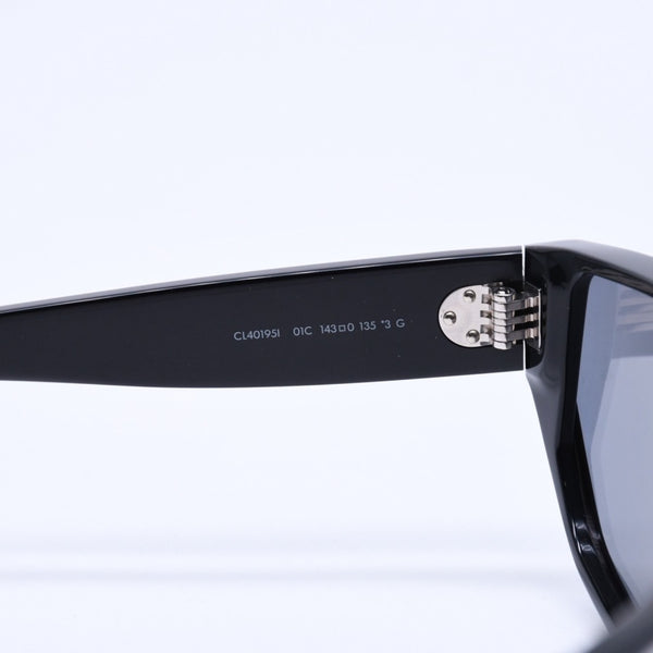 極美品 CELINE セリーヌ スクエア サングラス メガネ CL401951 イタリア製 アセテート ブラック シルバー サイズ143◻︎0 中古 4a008530