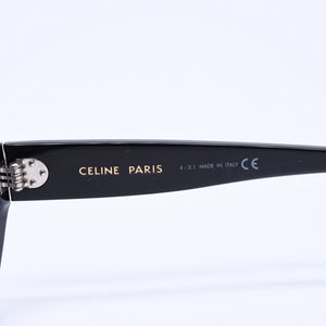 極美品 CELINE セリーヌ スクエア サングラス メガネ CL401951 イタリア製 アセテート ブラック シルバー サイズ143◻︎0 中古 4a008530