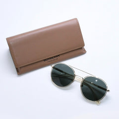 極美品 BURBERRY バーバリー ダブルブリッジ チェック柄 サングラス DY3487626 メタル ゴールド金具 サイズ55◻︎20 中古 4a008499