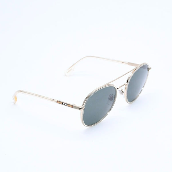 極美品 BURBERRY バーバリー ダブルブリッジ チェック柄 サングラス DY3487626 メタル ゴールド金具 サイズ55◻︎20 中古 4a008499