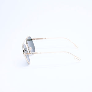 極美品 BURBERRY バーバリー ダブルブリッジ チェック柄 サングラス DY3487626 メタル ゴールド金具 サイズ55◻︎20 中古 4a008499