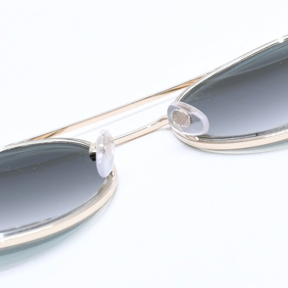 極美品 BURBERRY バーバリー ダブルブリッジ チェック柄 サングラス DY3487626 メタル ゴールド金具 サイズ55◻︎20 中古 4a008499