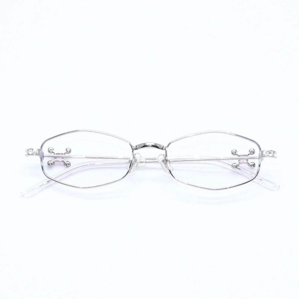 新品同様 GENTLE MONSTER ジェントルモンスター Gleam02 サングラス メガネ メタル ラインストーン シルバー金具 中古 4a008440