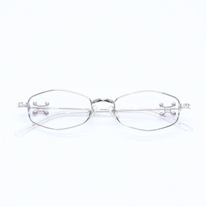 新品同様 GENTLE MONSTER ジェントルモンスター Gleam02 サングラス メガネ メタル ラインストーン シルバー金具 中古 4a008440