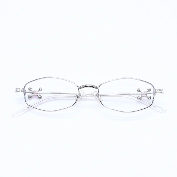 新品同様 GENTLE MONSTER ジェントルモンスター Gleam02 サングラス メガネ メタル ラインストーン シルバー金具 中古 4a008440