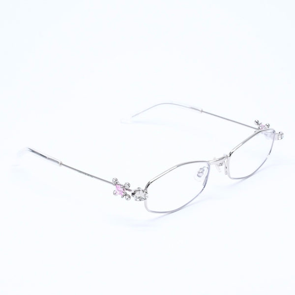 新品同様 GENTLE MONSTER ジェントルモンスター Gleam02 サングラス メガネ メタル ラインストーン シルバー金具 中古 4a008440