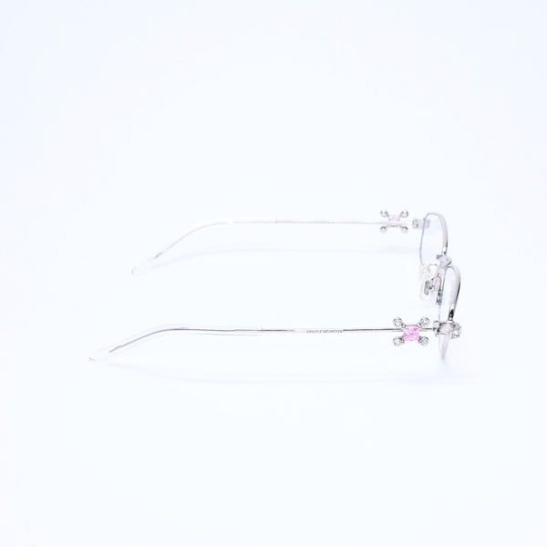 新品同様 GENTLE MONSTER ジェントルモンスター Gleam02 サングラス メガネ メタル ラインストーン シルバー金具 中古 4a008440