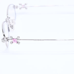 新品同様 GENTLE MONSTER ジェントルモンスター Gleam02 サングラス メガネ メタル ラインストーン シルバー金具 中古 4a008440