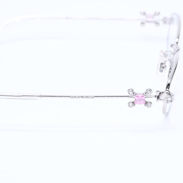 新品同様 GENTLE MONSTER ジェントルモンスター Gleam02 サングラス メガネ メタル ラインストーン シルバー金具 中古 4a008440