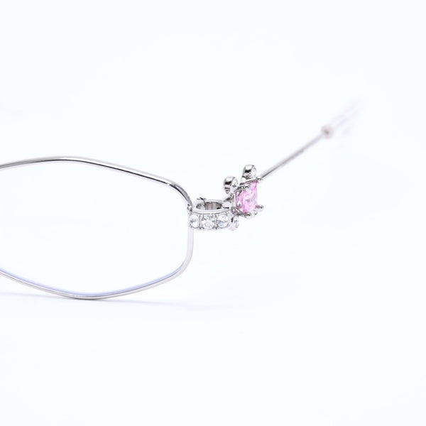 新品同様 GENTLE MONSTER ジェントルモンスター Gleam02 サングラス メガネ メタル ラインストーン シルバー金具 中古 4a008440