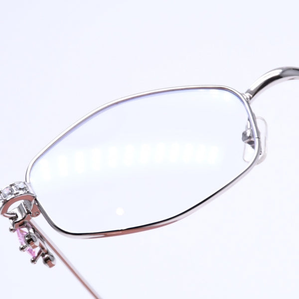 新品同様 GENTLE MONSTER ジェントルモンスター Gleam02 サングラス メガネ メタル ラインストーン シルバー金具 中古 4a008440