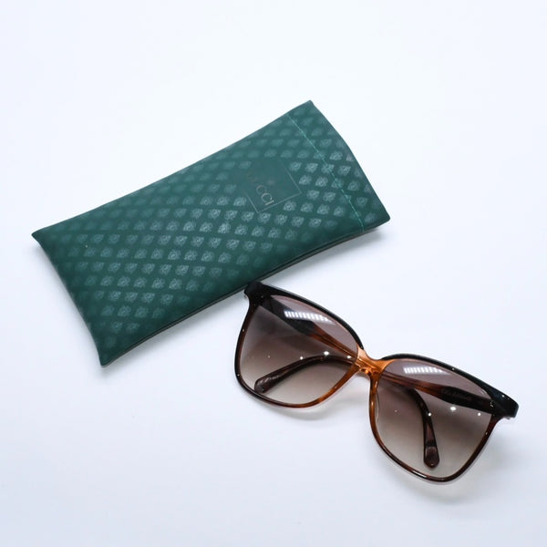 Very Good Condition GUCCI Gucci Teardrop Sunglasses Eyewear Interlocking GG2106/S Brown Gold Used 4a008436