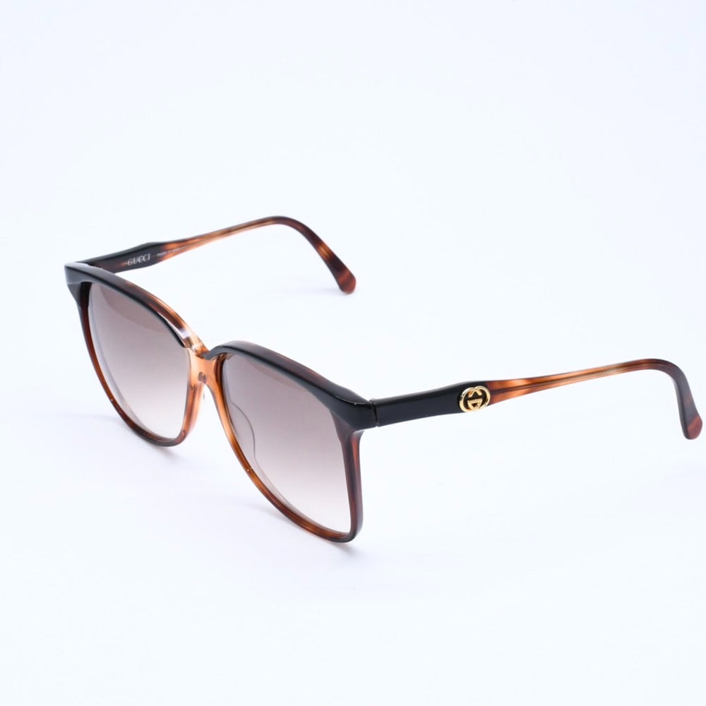 Very Good Condition GUCCI Gucci Teardrop Sunglasses Eyewear Interlocking GG2106/S Brown Gold Used 4a008436