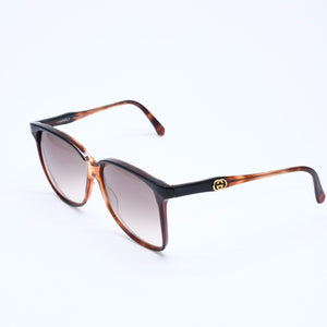 Very Good Condition GUCCI Gucci Teardrop Sunglasses Eyewear Interlocking GG2106/S Brown Gold Used 4a008436