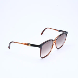 Very Good Condition GUCCI Gucci Teardrop Sunglasses Eyewear Interlocking GG2106/S Brown Gold Used 4a008436