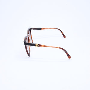 Very Good Condition GUCCI Gucci Teardrop Sunglasses Eyewear Interlocking GG2106/S Brown Gold Used 4a008436